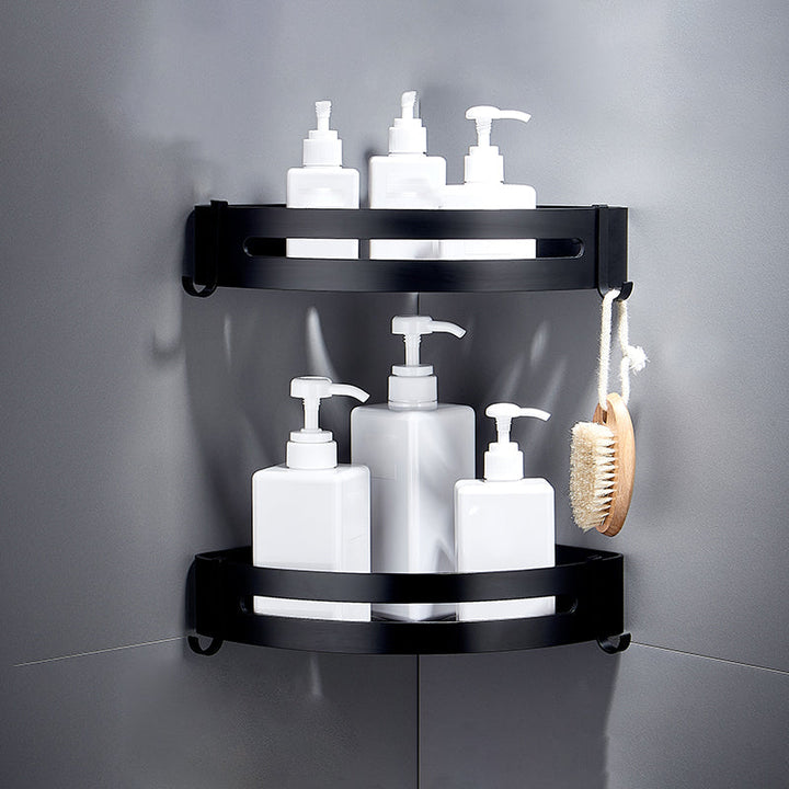 Lisslune | Black Bathroom Set Modern 1/2/3 - Piece Anti-Rust Bathroom Rack