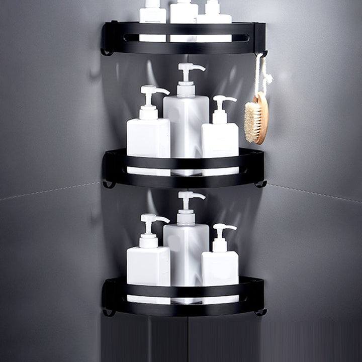Lisslune | Black Bathroom Set Modern 1/2/3 - Piece Anti-Rust Bathroom Rack