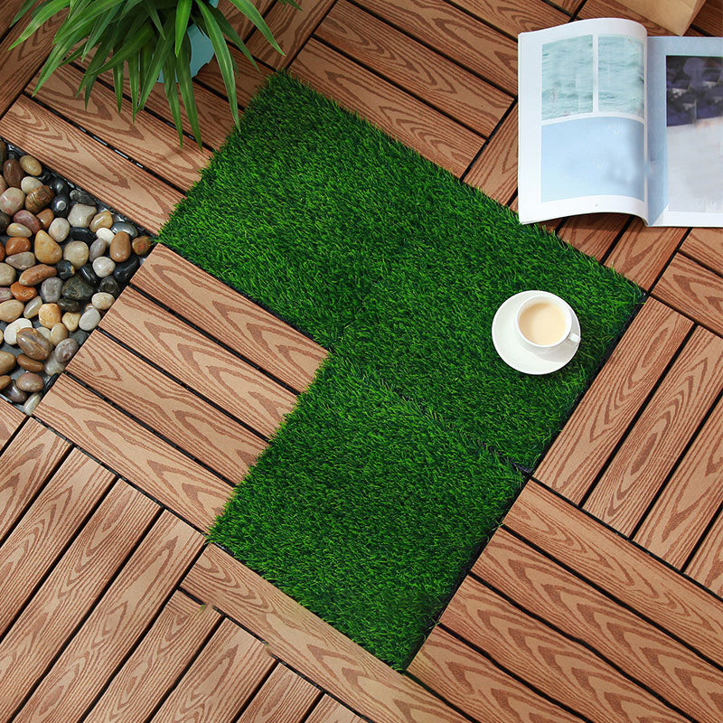 Lisslune | Outdoor Deck tiles with striped detail composite snap parts wood deck tiles
