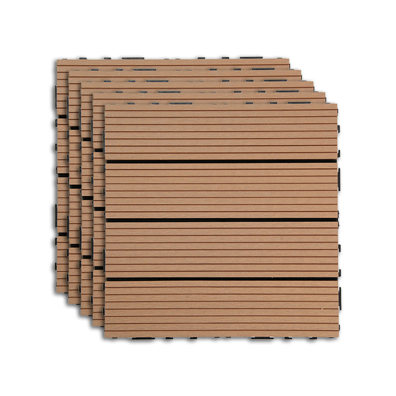 Lisslune | Outdoor Deck tiles with striped detail composite snap parts wood deck tiles