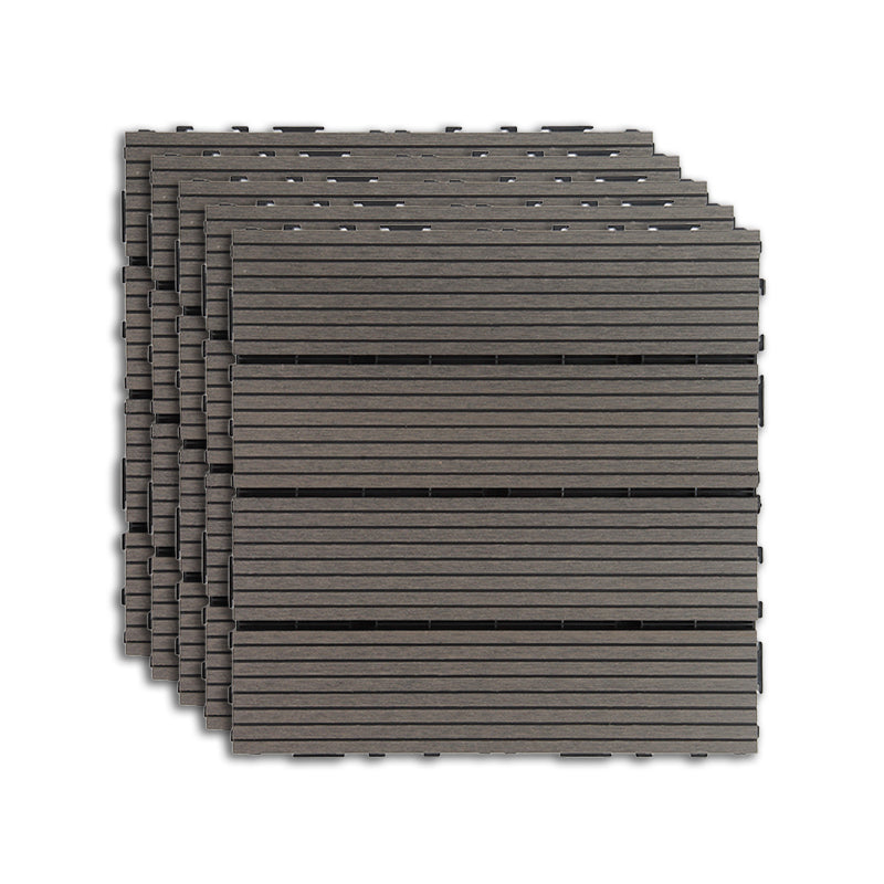 Lisslune | Outdoor Deck tiles with striped detail composite snap parts wood deck tiles