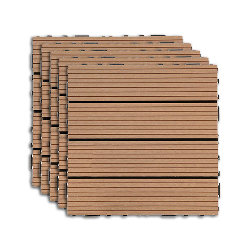 Lisslune | Outdoor Deck tiles with striped detail composite snap parts wood deck tiles