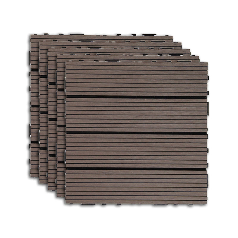 Lisslune | Outdoor Deck tiles with striped detail composite snap parts wood deck tiles