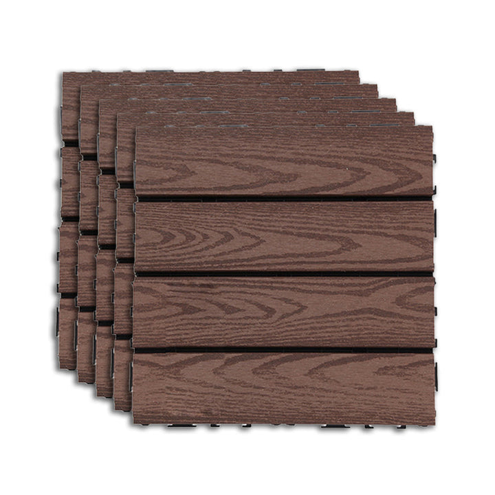 Lisslune | Outdoor Deck tiles with striped detail composite snap parts wood deck tiles