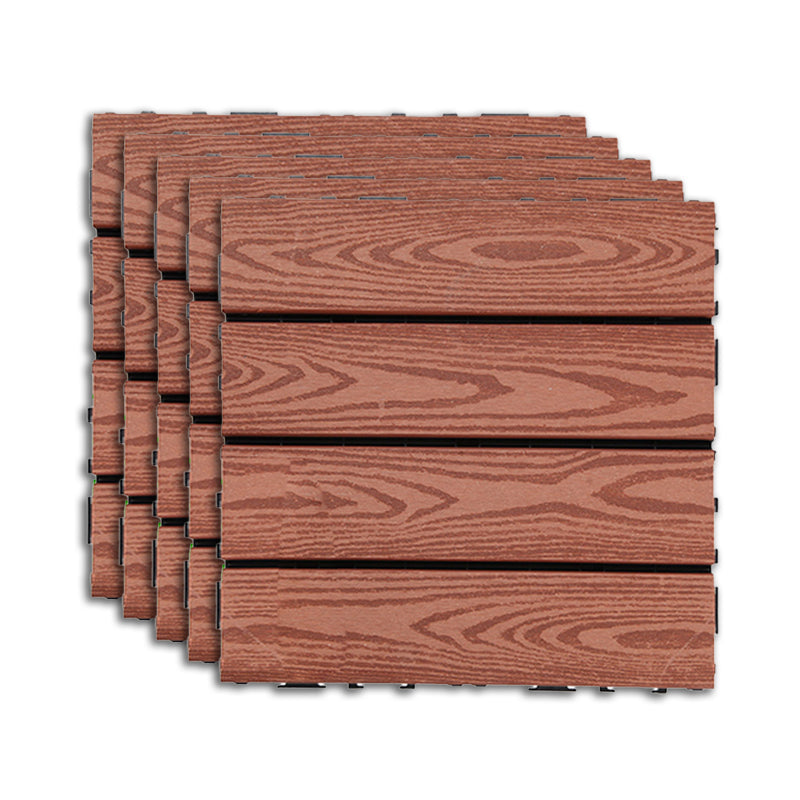Lisslune | Outdoor Deck tiles with striped detail composite snap parts wood deck tiles