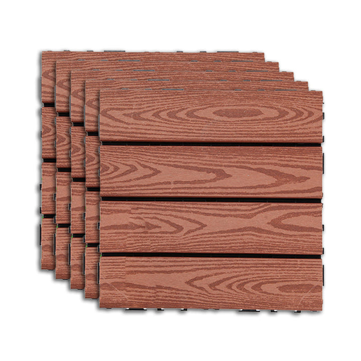 Lisslune | Outdoor Deck tiles with striped detail composite snap parts wood deck tiles