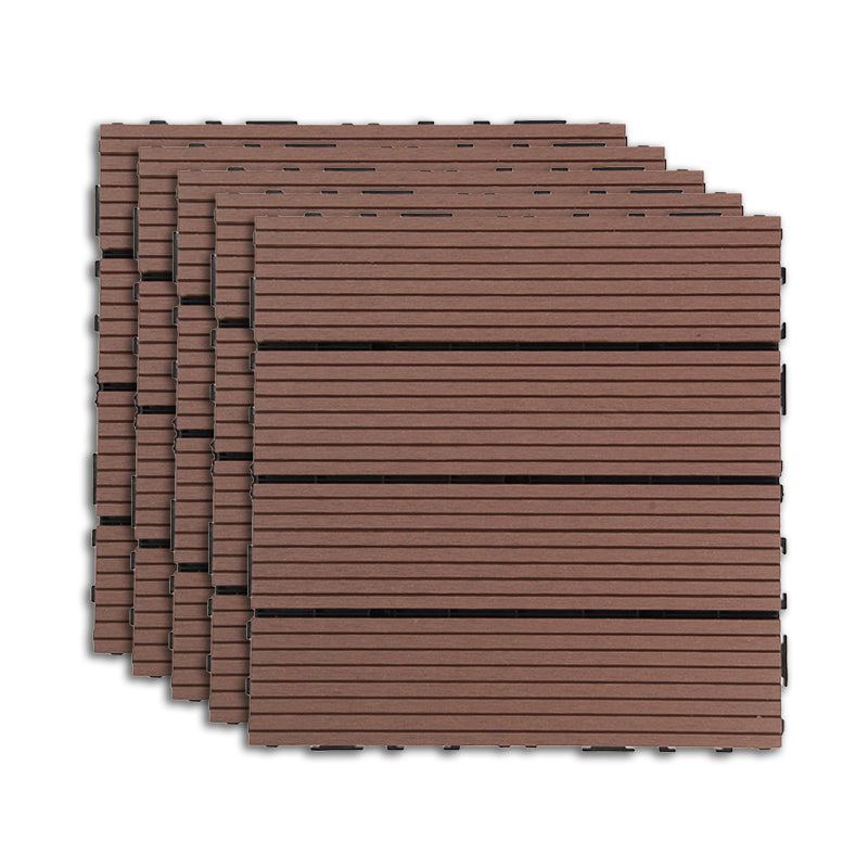 Lisslune | Outdoor Deck tiles with striped detail composite snap parts wood deck tiles