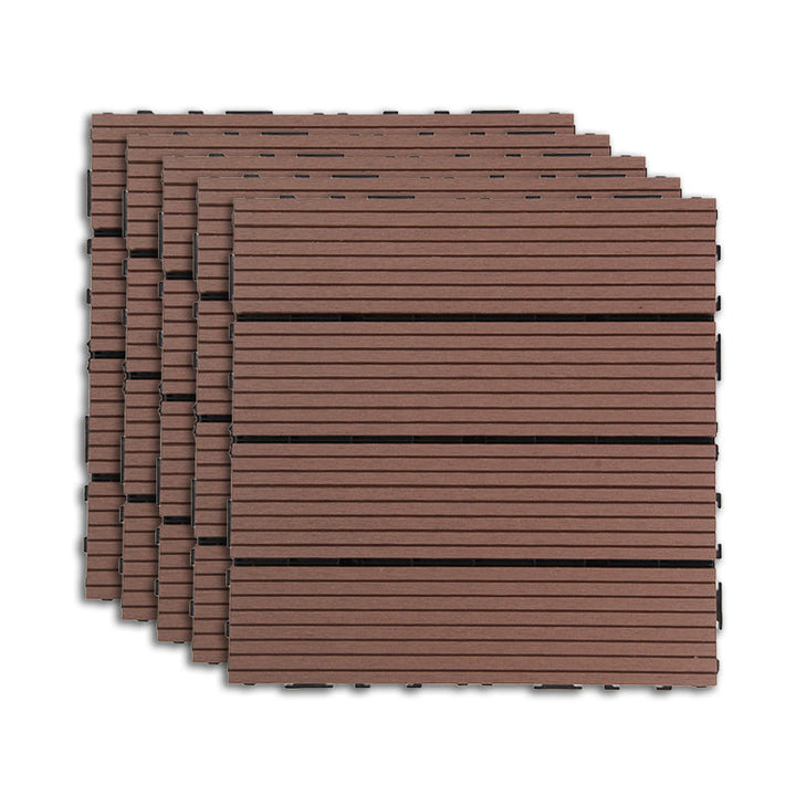 Lisslune | Outdoor Deck tiles with striped detail composite snap parts wood deck tiles