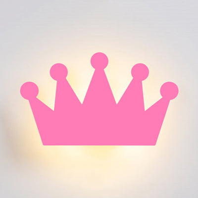 Skørter | Beautiful Cartoon Crown Wall Lamp Wood Energy-Saving LED Wall Light for Children's Room