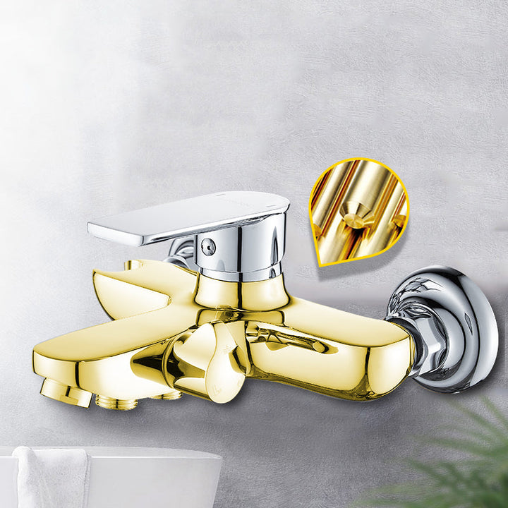 Lisslune | Popular Bathtub Filler Wall-Mounted Lever Handle Fixed Bathtub Faucet Trim