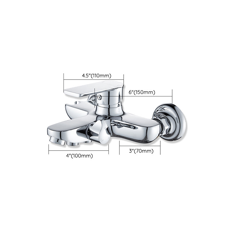 Lisslune | Popular Bathtub Filler Wall-Mounted Lever Handle Fixed Bathtub Faucet Trim