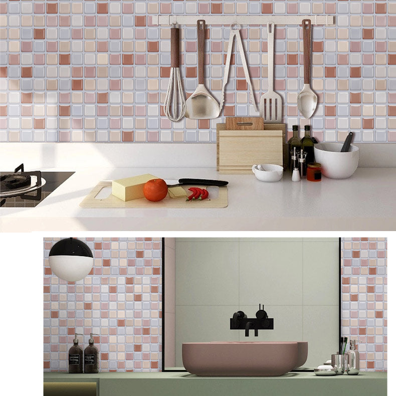 Lisslune | Peel and Stick PVC Tile Kitchen Waterproof Mosaic Backsplash Wall Tile