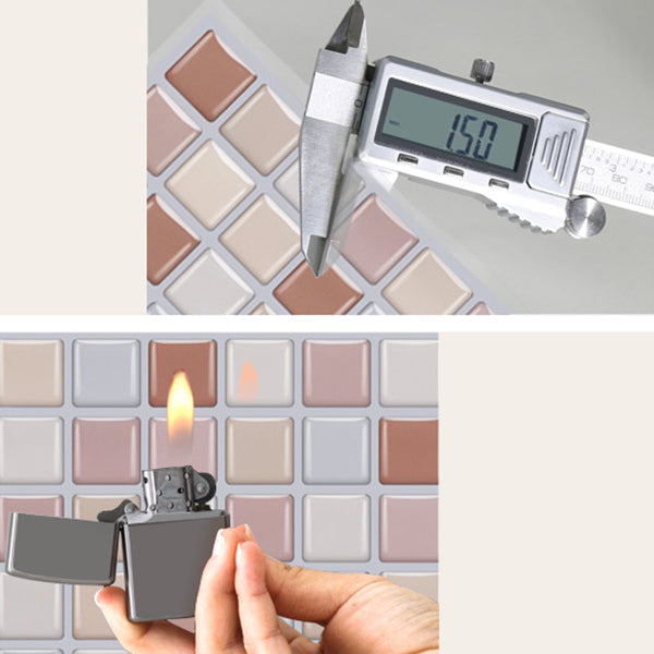 Lisslune | Peel and Stick PVC Tile Kitchen Waterproof Mosaic Backsplash Wall Tile