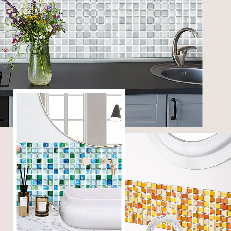 Lisslune | Peel and Stick PVC Tile Kitchen Waterproof Mosaic Backsplash Wall Tile
