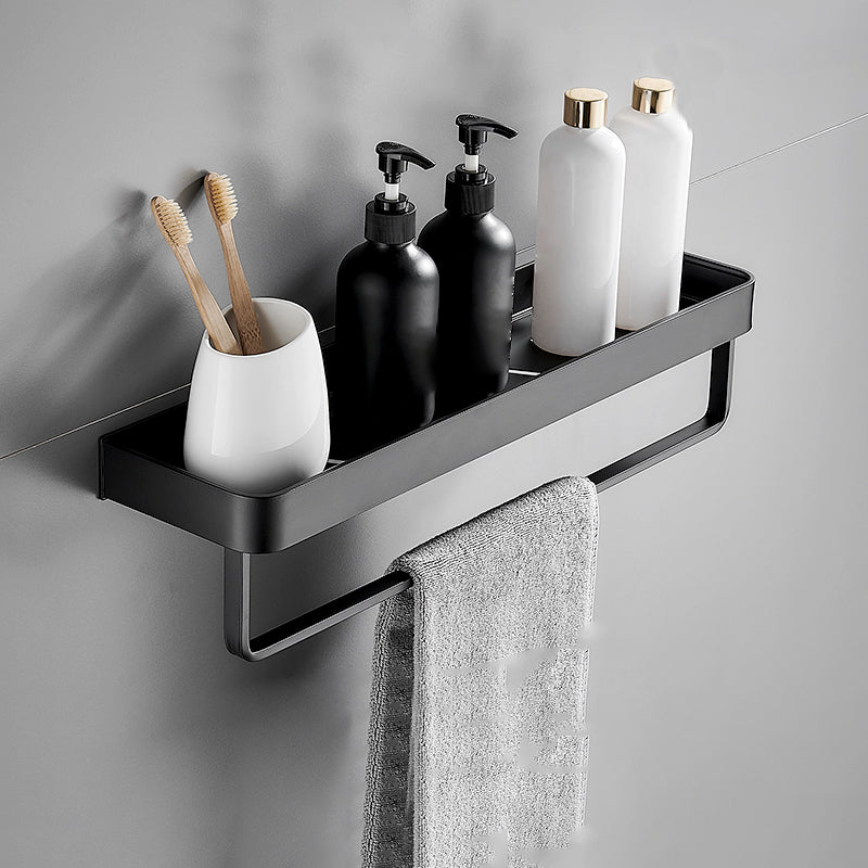 Lisslune | Matt Black Bathroom Set Modern 1/2 - Piece Stainless Steel Bathroom Shelf
