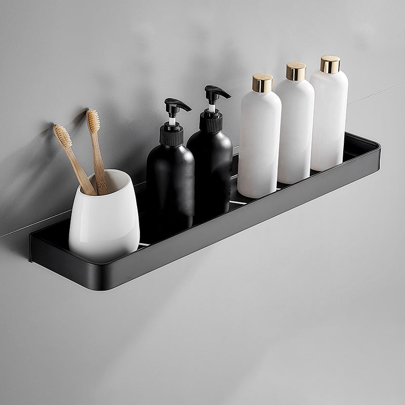 Lisslune | Matt Black Bathroom Set Modern 1/2 - Piece Stainless Steel Bathroom Shelf
