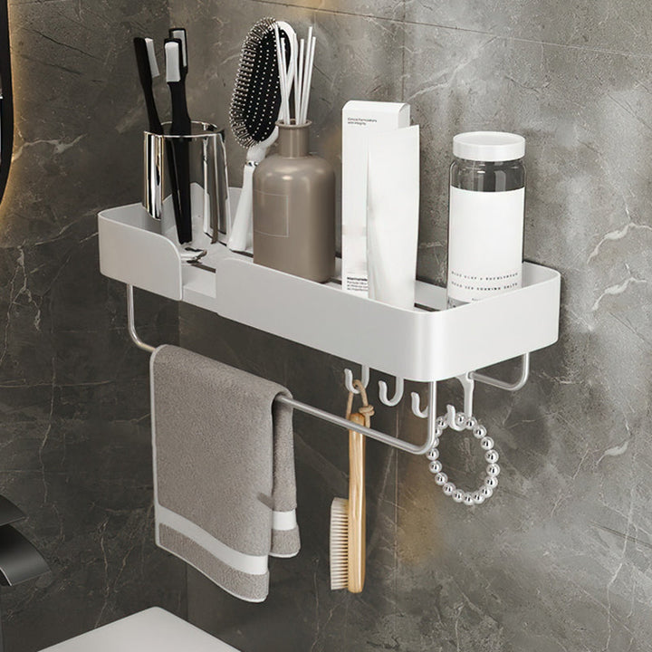 Lisslune | White Bathroom Set Modern 1/2/3 - Pieces Stainless Steel Bathroom Shelf