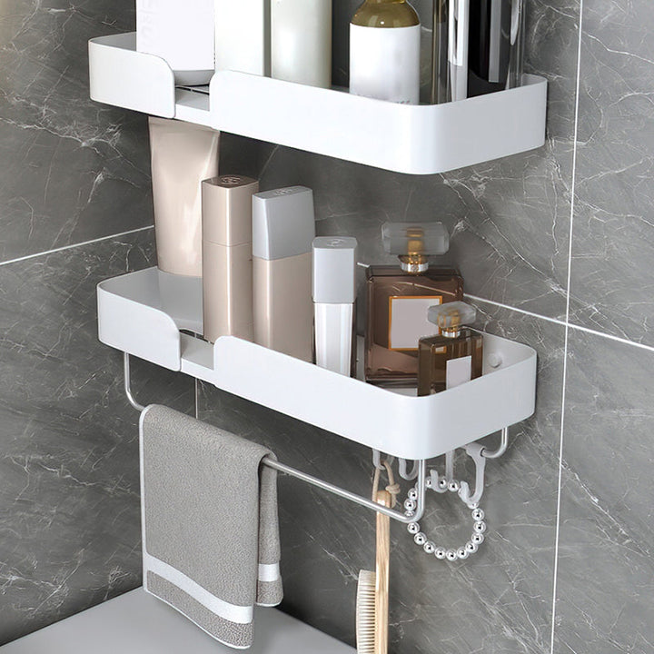 Lisslune | White Bathroom Set Modern 1/2/3 - Pieces Stainless Steel Bathroom Shelf
