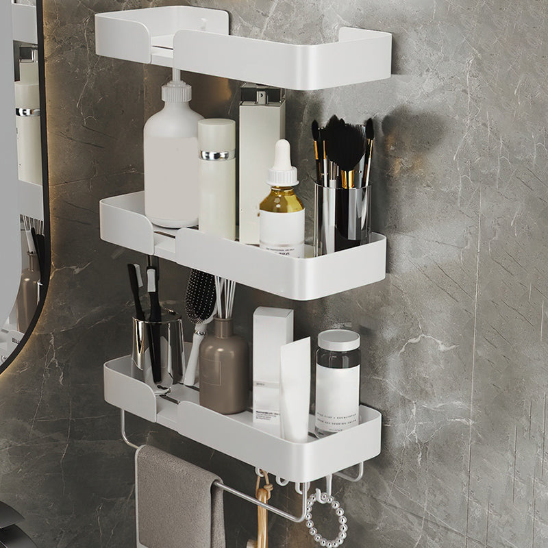 Lisslune | White Bathroom Set Modern 1/2/3 - Pieces Stainless Steel Bathroom Shelf