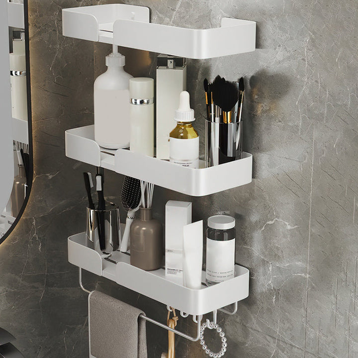 Lisslune | White Bathroom Set Modern 1/2/3 - Pieces Stainless Steel Bathroom Shelf