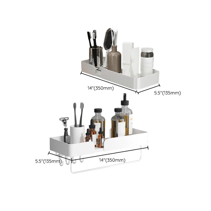 Lisslune | White Bathroom Set Modern 1/2/3 - Pieces Stainless Steel Bathroom Shelf