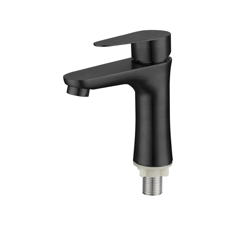Lisslune | Round Vessel Faucet Lever Handle Stainless Steel Bathroom Faucet with Water Hose