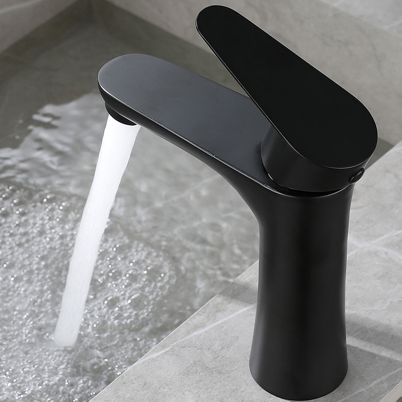 Lisslune | Round Vessel Faucet Lever Handle Stainless Steel Bathroom Faucet with Water Hose