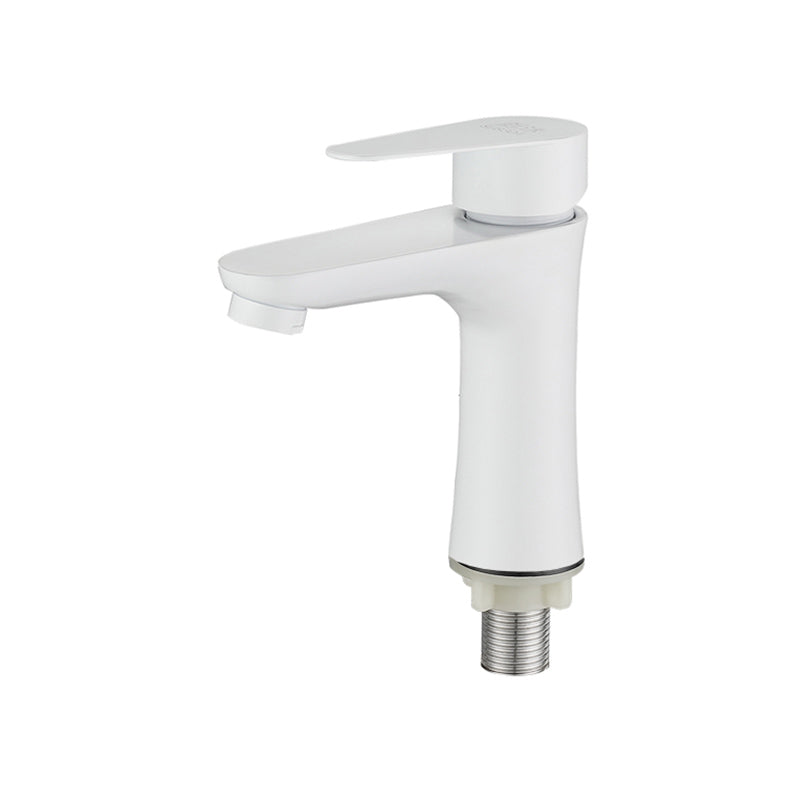 Lisslune | Round Vessel Faucet Lever Handle Stainless Steel Bathroom Faucet with Water Hose