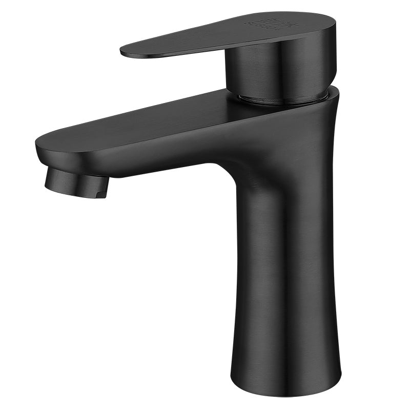 Lisslune | Round Vessel Faucet Lever Handle Stainless Steel Bathroom Faucet with Water Hose
