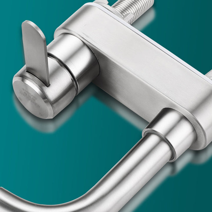 Lisslune | Center connection bathroom faucet stainless steel lever handle 2 holes swivel sink faucet