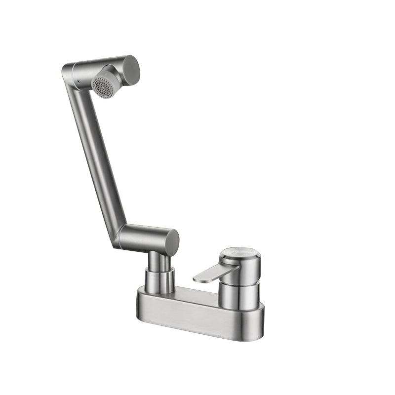 Lisslune | 2 holes sink faucet swivel stainless steel single handle central mount faucet