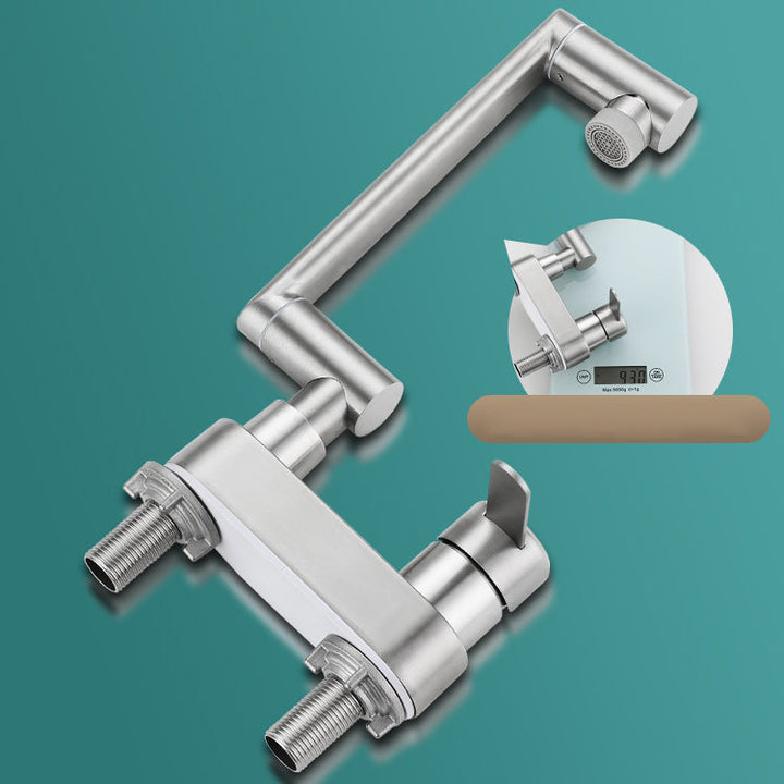Lisslune | 2 holes sink faucet swivel stainless steel single handle central mount faucet