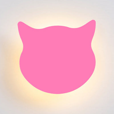 Skørter | Animal Cat Head Wall Lamp Wood LED Wall Lamp Light in Candy Colors for Children's Room