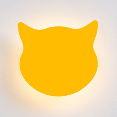 Skørter | Animal Cat Head Wall Lamp Wood LED Wall Lamp Light in Candy Colors for Children's Room