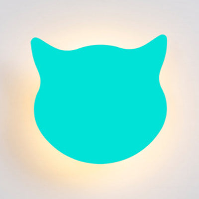 Skørter | Animal Cat Head Wall Lamp Wood LED Wall Lamp Light in Candy Colors for Children's Room