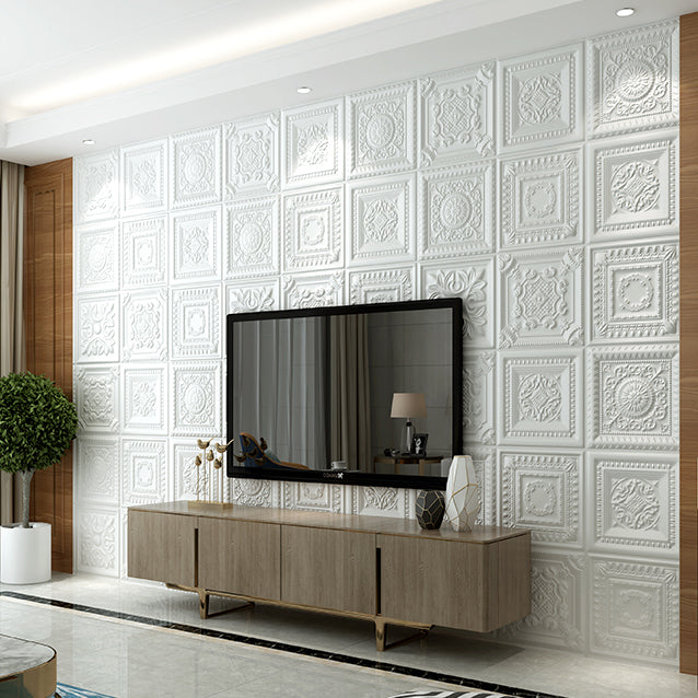 Lisslune | Modern Pearl Wall Element Access Panel Peel and Stick Wall Tile Set of 10
