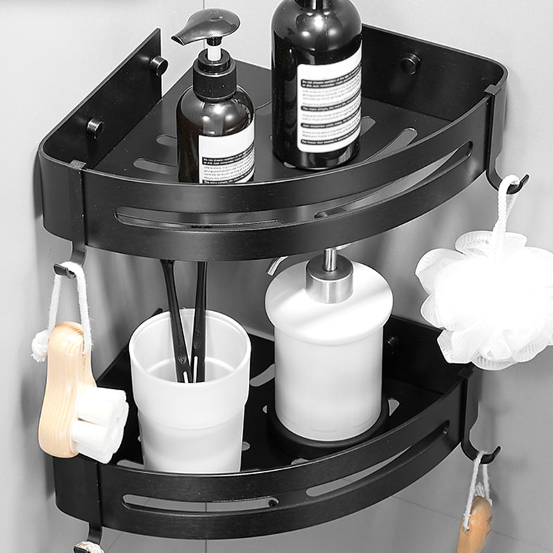 Lisslune | Black/Silver Bath Set Modern 1/2/3-Piece Anti-Rust Bath Rack