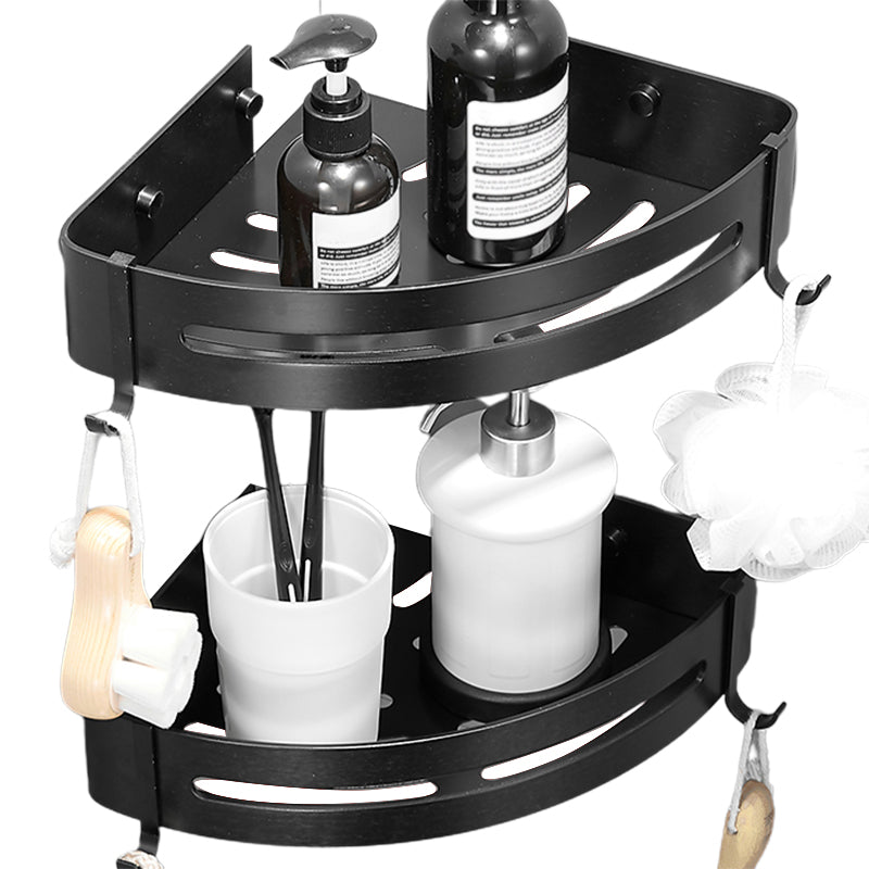 Lisslune | Black/Silver Bath Set Modern 1/2/3-Piece Anti-Rust Bath Rack