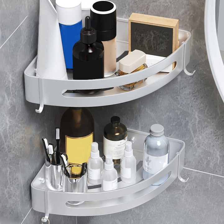 Lisslune | Black/Silver Bath Set Modern 1/2/3-Piece Anti-Rust Bath Rack