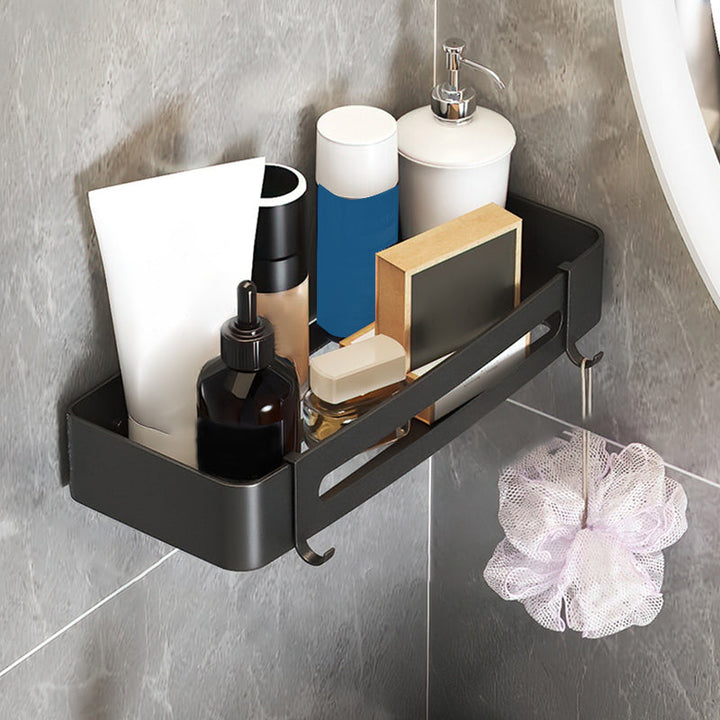 Lisslune | Black/Silver Bath Set Modern 1/2/3-Piece Anti-Rust Bath Rack