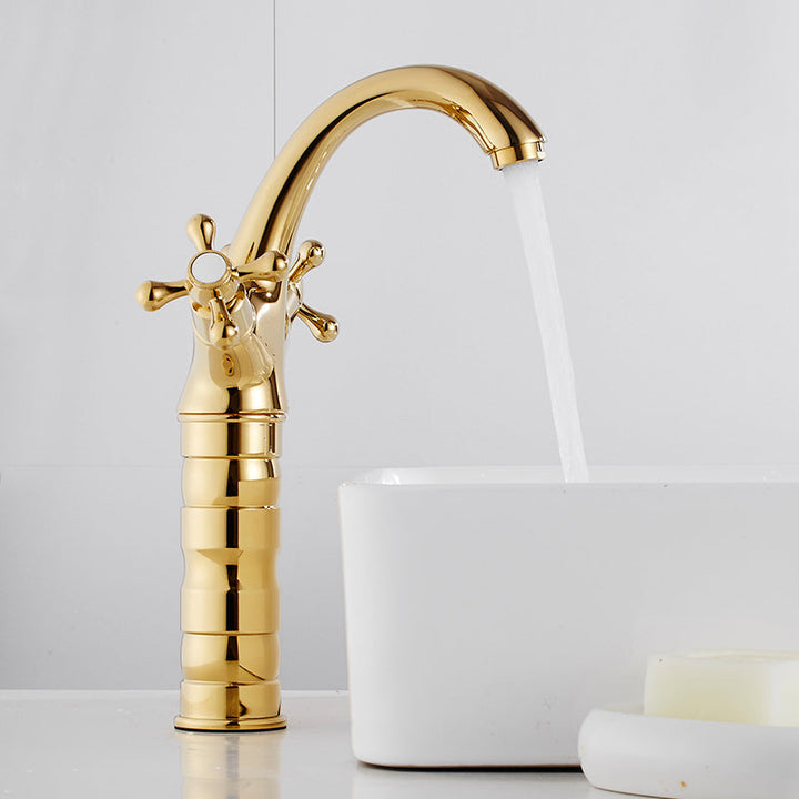 Lisslune | Vintage Wide Spread Bathroom Faucet Industrial Lever Sink Faucet