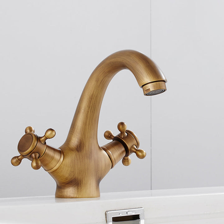 Lisslune | Vintage Wide Spread Bathroom Faucet Industrial Lever Sink Faucet