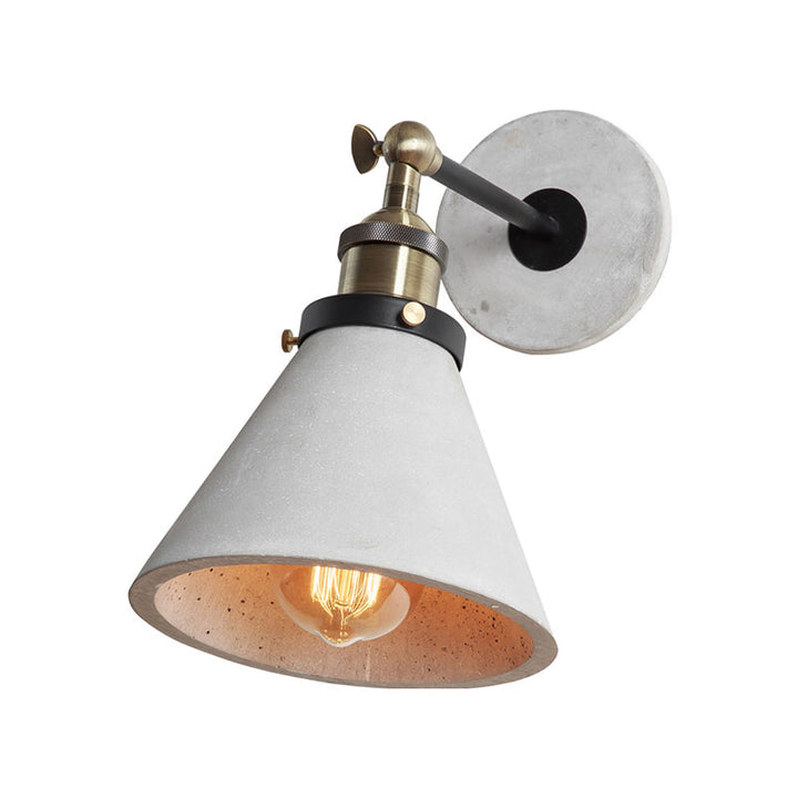 Skørter | Gray Cone/Bowl/Dome Wall Light Sconces Vintage Cement 1 Light Kitchen Rotatable Wall Mounted Lamp