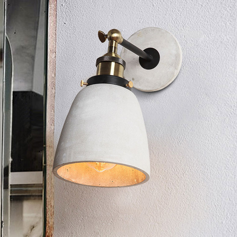 Skørter | Gray Cone/Bowl/Dome Wall Light Sconces Vintage Cement 1 Light Kitchen Rotatable Wall Mounted Lamp