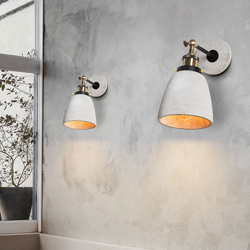 Skørter | Gray Cone/Bowl/Dome Wall Light Sconces Vintage Cement 1 Light Kitchen Rotatable Wall Mounted Lamp
