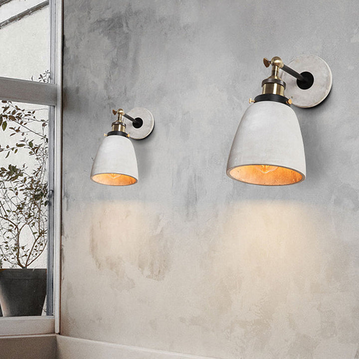 Skørter | Gray Cone/Bowl/Dome Wall Light Sconces Vintage Cement 1 Light Kitchen Rotatable Wall Mounted Lamp