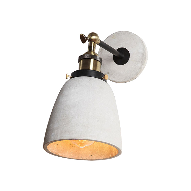 Skørter | Gray Cone/Bowl/Dome Wall Light Sconces Vintage Cement 1 Light Kitchen Rotatable Wall Mounted Lamp