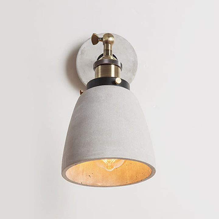 Skørter | Gray Cone/Bowl/Dome Wall Light Sconces Vintage Cement 1 Light Kitchen Rotatable Wall Mounted Lamp