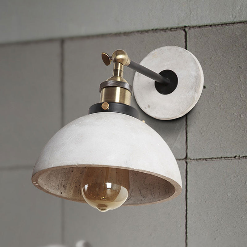 Skørter | Gray Cone/Bowl/Dome Wall Light Sconces Vintage Cement 1 Light Kitchen Rotatable Wall Mounted Lamp