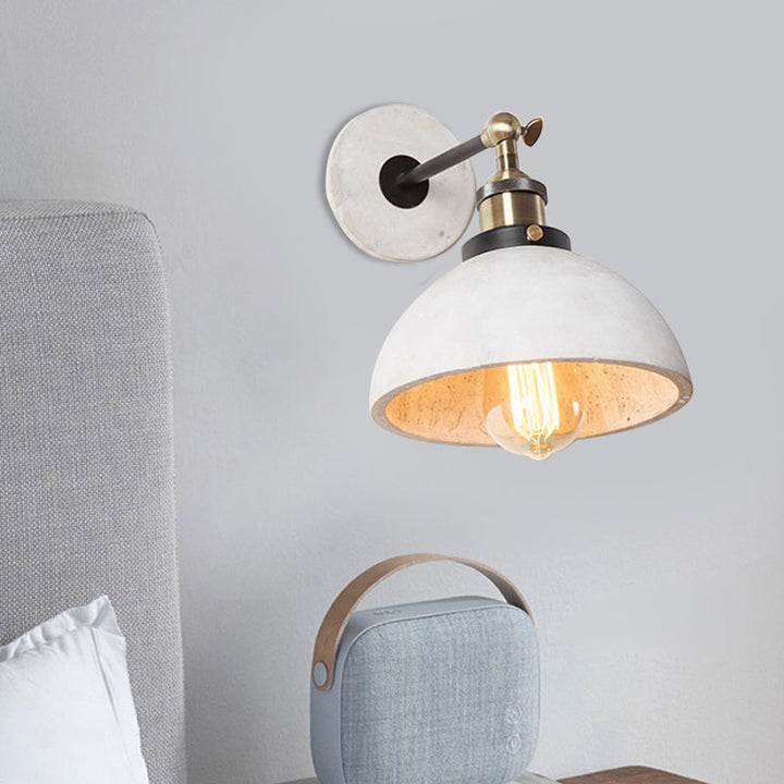 Skørter | Gray Cone/Bowl/Dome Wall Light Sconces Vintage Cement 1 Light Kitchen Rotatable Wall Mounted Lamp